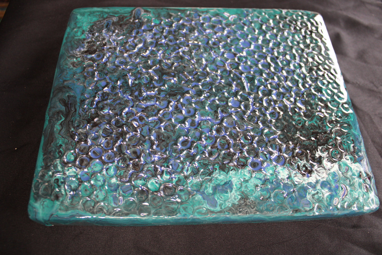 8"x 10" Clay Canvas Glaze Pour Painting