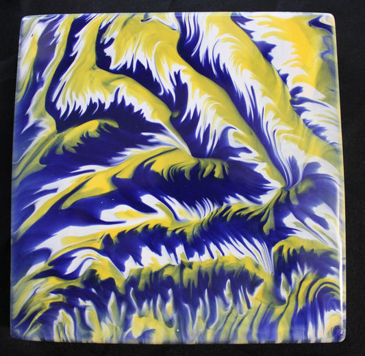 6" Square - Clay Canvas Glaze Painting