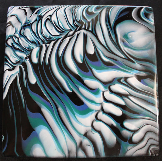 6" Square - Clay Canvas Glaze Painting